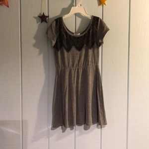 Grey dress with lace in front
